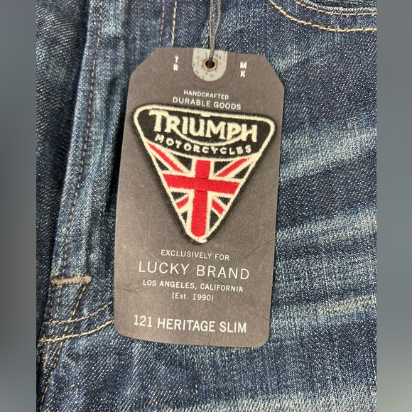Triumph for Lucky Brand Men’s 121 Heritage Slim Denim Blue Jeans NWT 34x32 - Picture 6 of 12